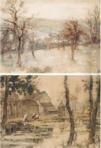 The Farm By The Pond, Berkshire; Early Morning In Spring