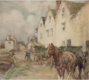 The Hay Carts by Nathaniel Hughes John Baird