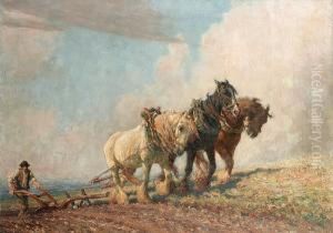 Wind And Sun Following The Plough by Nathaniel Hughes John Baird