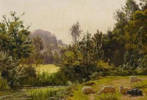Landschaft Mit Schafen by William Baptiste Baird