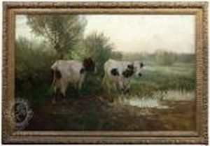 Cattle On Asummery Pasture At Waters