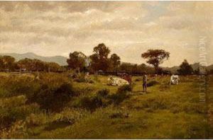 A Herdsman With Cattle In A Landscape