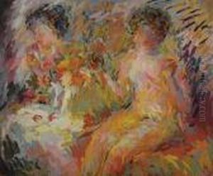 Girl With Mirror by Eugenie Baizerman