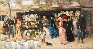 Marche Aux Fleurs A La Madeleine, Paris