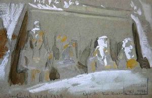 Four Colossal Statues of Ramesses II at the Great Temple at Abu Simbel, 1874 (2) by F. A. Bridgeman