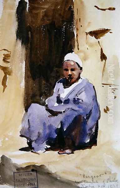 A Seated Boy in a Temple at Philae, 1874 - view 1