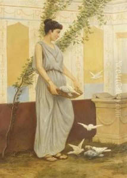 Roman Figure With Doves - view 1