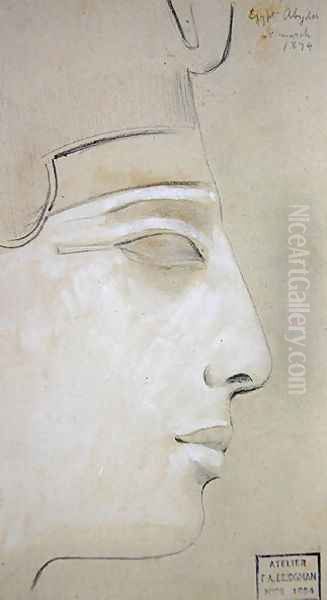Study of a Relief of a Profile of Seti I in the Temple of Seti I, Abydos, 1874 - view 1