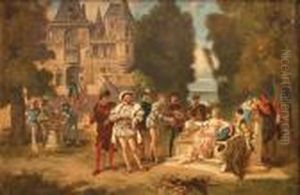 Scena Dworska Z Czasow Henryka Iii Walezjusza by Wladyslaw Bakalowicz