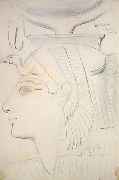 Study of a Relief of a Goddess in the Temple of Seti I, Abydos, 1874 - view 1