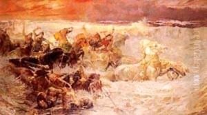 Pharaoh s Army Engulfed By The Red by F. A. Bridgeman