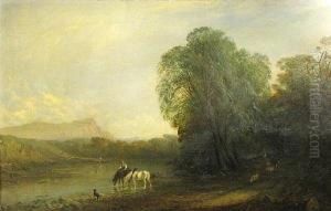 A River Landscape With A Rider