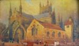 Worcester Cathedral, 4.5ins X 7.5ins by Thomas Baker Of Leamington