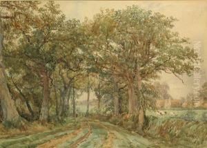 Near Guy's Cliffe, Warwickshire; Deer Park,stoneleigh, Warwickshire (a Pair) by Thomas Baker Of Leamington
