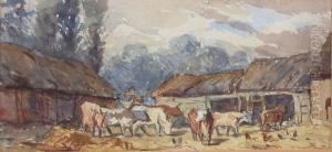 Farmyard Scene by Thomas Baker Of Leamington