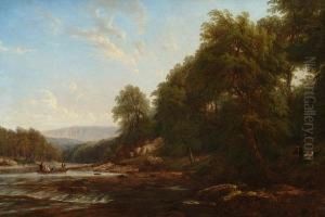 Boating Party On A Welsh River