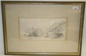 Cottage By A Bridge Over River by Samuel Henry Baker