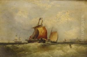 Ships On A Stormy Coastal Sea