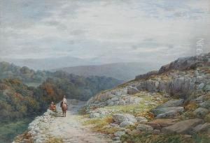 Travellers On A Mountain Path, Probably Northwales