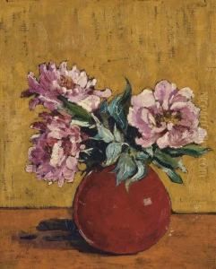 A Vase Of Peonies by Arthur Baker-Clack