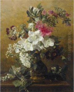 A Flower Still Life by Geraldine Jacoba Van De Sande Bakhuyzen