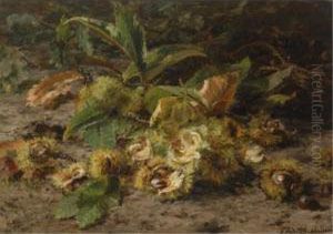 A Still Life With Sweet Chestnuts by Geraldine Jacoba Van De Sande Bakhuyzen
