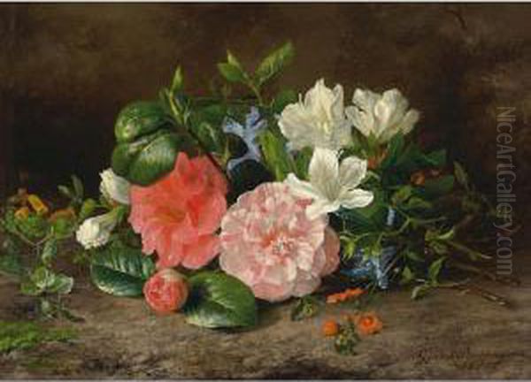 A Flower Still Life With Roses And Hellebore - view 1