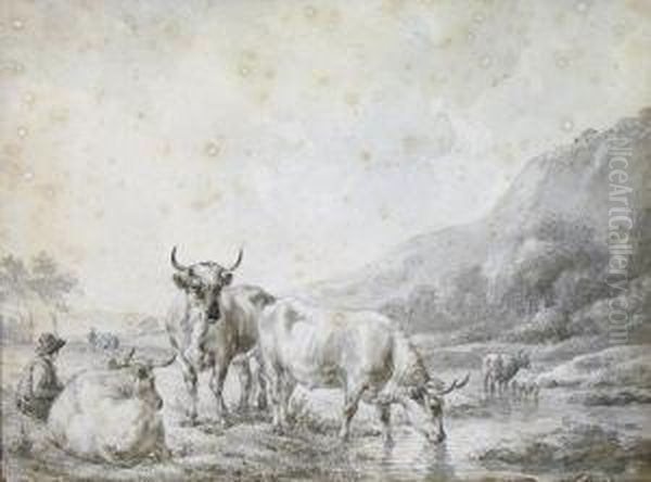 Cattle At The Stream - view 1