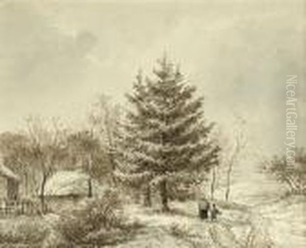 Walking On A Snowy Path - view 1