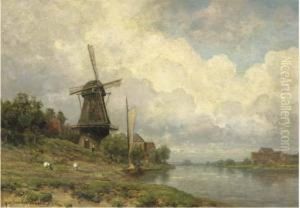 Windmill By A River
