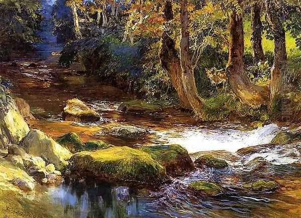 River Landscape with Deer - view 1