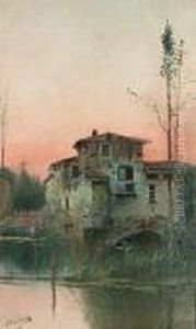 Masia Sobre Un Rio. by Mateo Balasch Mateu