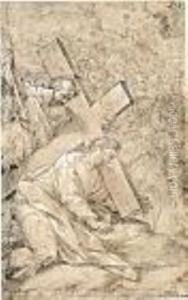Christ On The Road To Calvary by Lazzaro Baldi