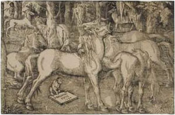 Group Of Seven Horses - view 1