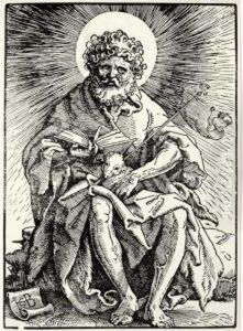 St. John The Baptist Holding The Lamb (bartsch 31; Hollstein 114; Mende 71) by Hans Baldung Grien