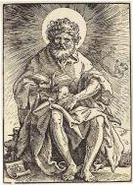 St John The Baptist Holding The Lamb (bartsch 31; Hollstein 114) - view 1