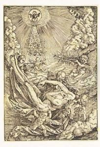 The Body Of Christ Carried By Angels Toward Heaven<</b> by Hans Baldung Grien