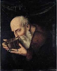 Loth Buvant Le Vin by Hans Baldung Grien