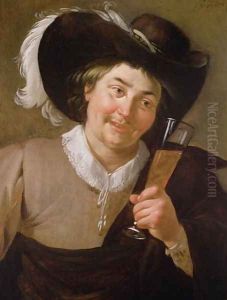 Portrait of a Man Holding a Wine Glass