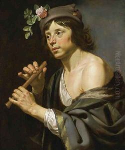 Shepherd Holding a Flute 1630-35 by Jan Hermansz. van Biljert