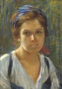 Ritratto Di Giovane Contadina by Carlo Balestrini