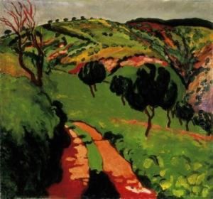 Nagybanya Landscape, About 1908 by Rezso Balint