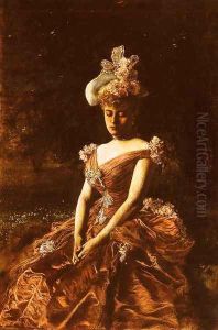 Portrait of a Lady in a Pink Dress, seated by Richard Bridges Beechey