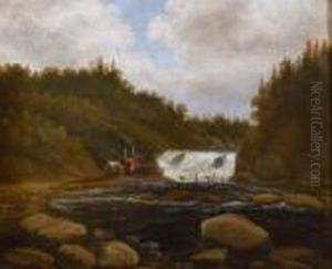 Landskap Med Sag Og Fossestryk 1840 by Peder Balke