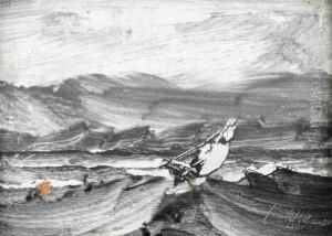 Seilbat Pa Opprort Hav by Peder Balke