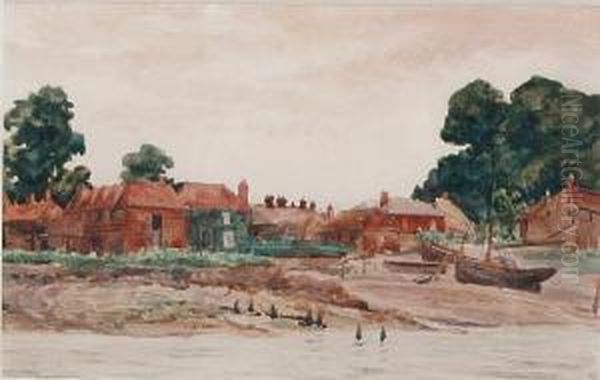 Boats Drawn Up Near The Mouth Of A River - view 1