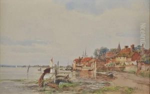 A Sussex Coastal Village, Signed And Dated 1903, Watercolour