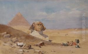 Figures And Camels Resting Beside The Sphinx, '93