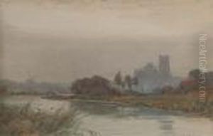 The Cathedral At Ely Enshrouded In Mist