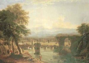 The Augustan bridge on the Nera river, near the town of Narni, Italy 1790 by Jean-Joseph-Xavier Bidauld